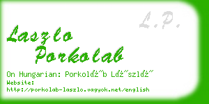 laszlo porkolab business card